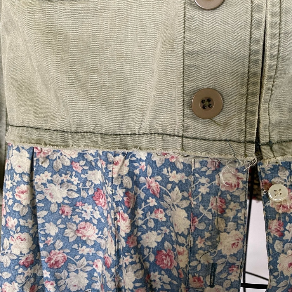 We The Free Vintage Style Green Button Up Jacket - Picture 4 of 8